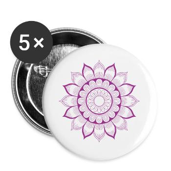 Mandala - Buttons large 2.2''/56 mm (5-pack) - white - Front