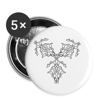 Motifs géométriques - Lot de 5 grands badges (56 mm) - blanc - Devant