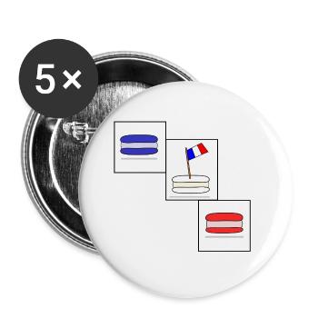 Franzoesische_Macarons - Lot de 5 grands badges (56 mm) - blanc - Devant