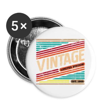 Vintage 1966 - Buttons groß 56 mm (5er Pack) - Weiß - Vorne