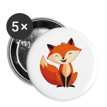 Bezaubernder kleiner Fuchs, süßes Kind-Illustration - Buttons groß 56 mm (5er Pack) - Weiß - Vorne
