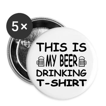 Bier - Buttons groß 56 mm (5er Pack) - Weiß - Vorne