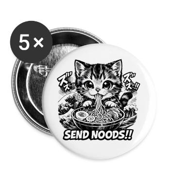 Send Noods Ramen Bowl Kawaii Japanese - Buttons groß 56 mm (5er Pack) - Weiß - Vorne