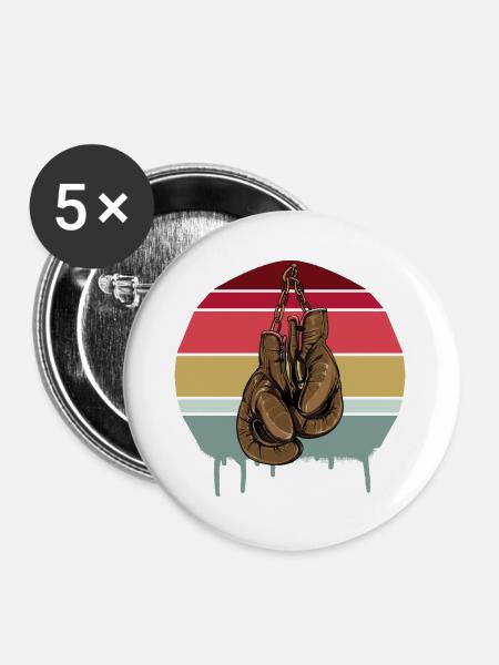 Boxing Handschuhe - Buttons groß 56 mm (5er Pack) - Weiß