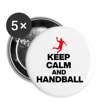 KEEP CALM & KEMPA TRICK! GERMANY HANDBALL RED - Buttons large 2.2''/56 mm (5-pack) - white - Front