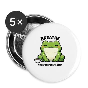 Coffee Frog of Tranquility - Buttons large 2.2''/56 mm (5-pack) - white - Front