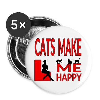 feline - Buttons large 2.2''/56 mm (5-pack) - white - Front