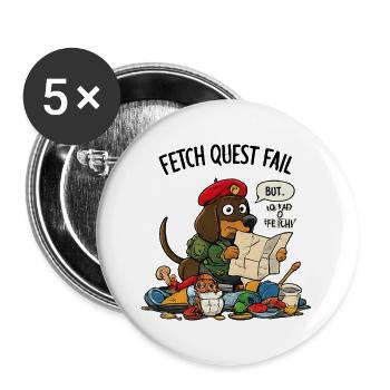 Échec de quête de collecte Petit - Lot de 5 grands badges (56 mm) - blanc - Devant