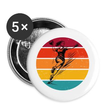 Frisches Handball Motiv für Handball fuer Frauen - Buttons groß 56 mm (5er Pack) - Weiß - Vorne