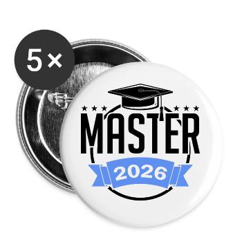 Master 2026 Graduation Graduation - Buttons large 2.2''/56 mm (5-pack) - white - Front