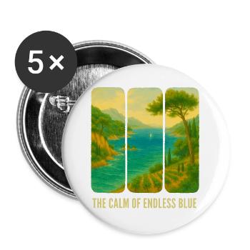 The calm of the blue horizon - Buttons large 2.2''/56 mm (5-pack) - white - Front