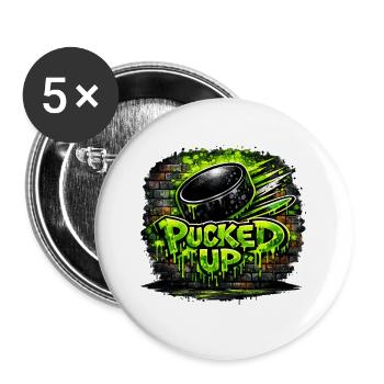 Pucked Up Graffiti Neon - Buttons large 2.2''/56 mm (5-pack) - white - Front