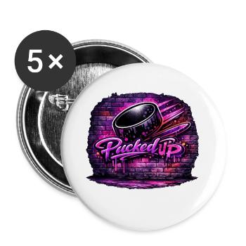 Picked Up Neon Graffiti - Buttons groß 56 mm (5er Pack) - Weiß - Vorne