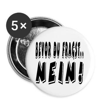 Non - Lot de 5 grands badges (56 mm) - blanc - Devant
