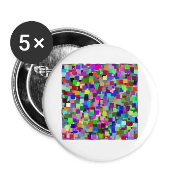 Colorful Squares - Buttons large 2.2''/56 mm (5-pack) - white - Front