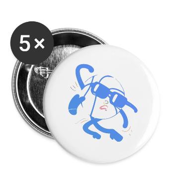 Blue ball - Buttons large 2.2''/56 mm (5-pack) - white - Front