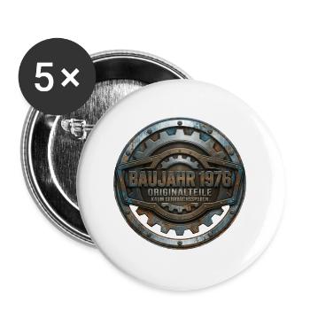 Year of manufacture 1976 – original parts 50th birthday man - Buttons large 2.2''/56 mm (5-pack) - white - Front
