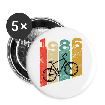 Vintage 1986 - Buttons large 2.2''/56 mm (5-pack) - white - Front