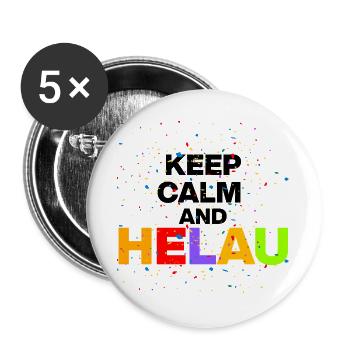 RESTE CALME ET HÉLAU ! CARNAVAL DE CARNAVAL NOIR - Lot de 5 grands badges (56 mm) - blanc - Devant