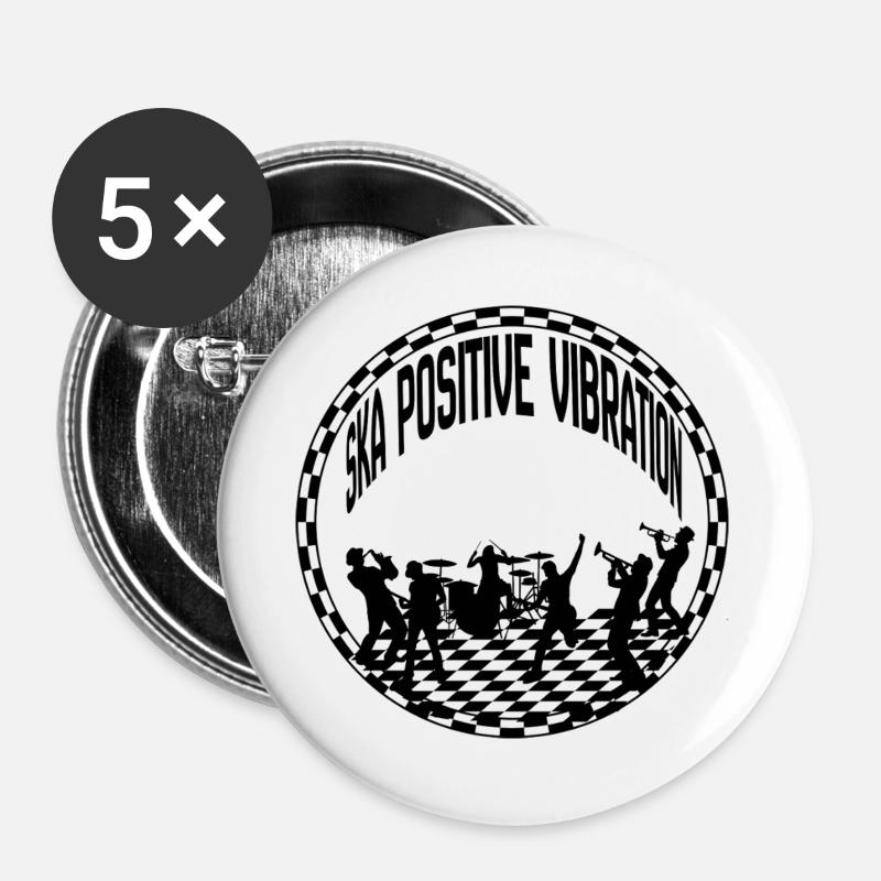 Positive Schwingung - Buttons groß 56 mm (5er Pack) - Weiß