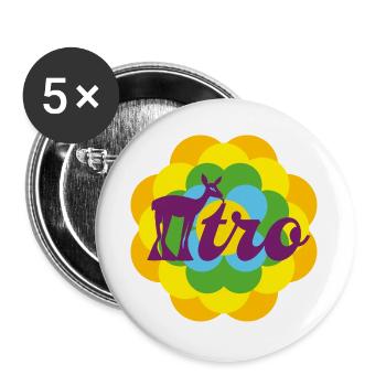 Rétro - Lot de 5 grands badges (56 mm) - blanc - Devant