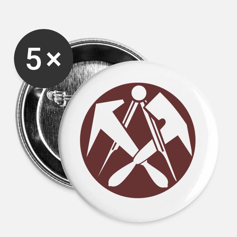 51164_Dachdecker, guild emblem, professional coat of arms - Buttons large 2.2''/56 mm (5-pack) - white