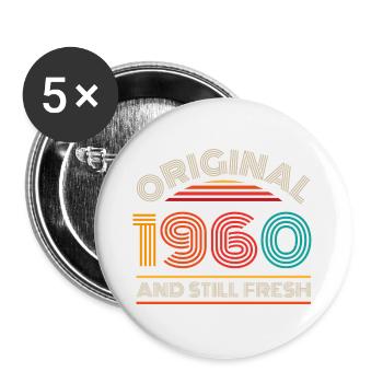 Millésime 1960 - Lot de 5 grands badges (56 mm) - blanc - Devant
