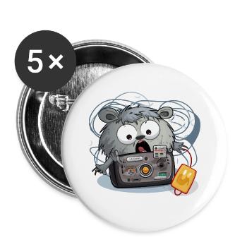 Kamera Panda Chaos - Buttons groß 56 mm (5er Pack) - Weiß - Vorne