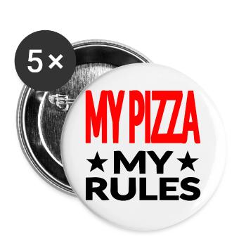Pizza - Buttons large 2.2''/56 mm (5-pack) - white - Front