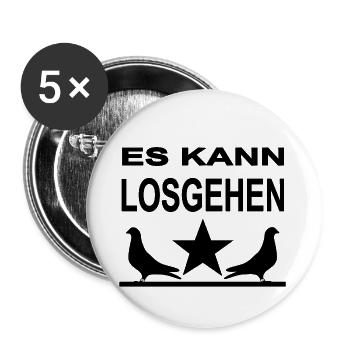Tauben - Buttons groß 56 mm (5er Pack) - Weiß - Vorne