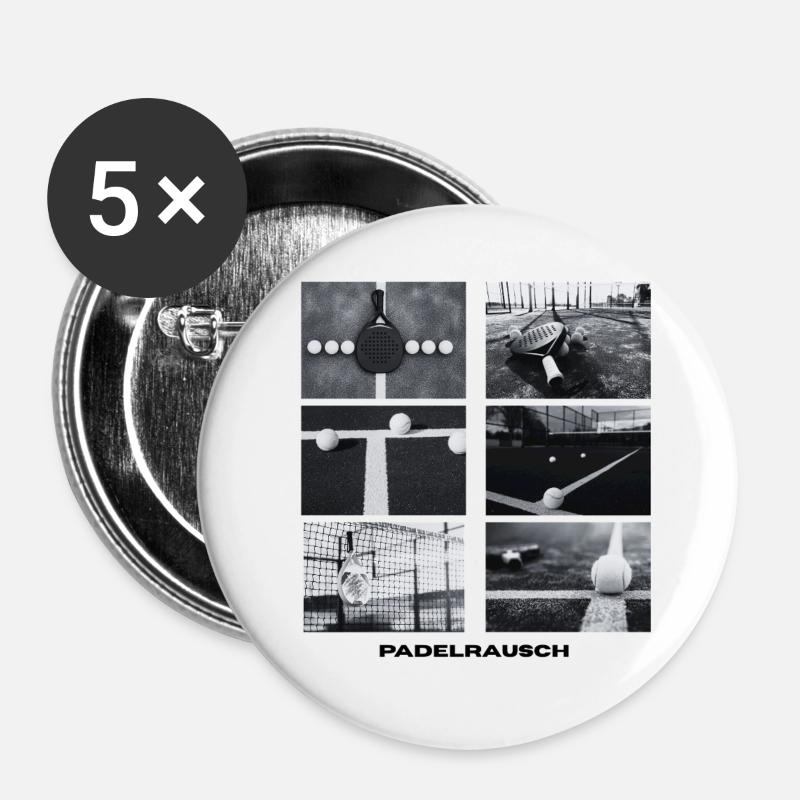 Padelrausch Collage BW - Buttons large 2.2''/56 mm (5-pack) - white