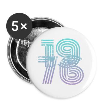 Vintage 1976 - Buttons groß 56 mm (5er Pack) - Weiß - Vorne