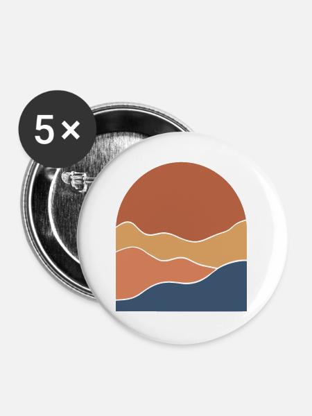 Warm Horizon Layers - Buttons large 2.2''/56 mm (5-pack) - white