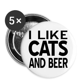 feline - Buttons large 2.2''/56 mm (5-pack) - white - Front