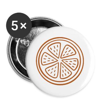 Zitrusscheiben-Linienkunst - Buttons groß 56 mm (5er Pack) - Weiß - Vorne