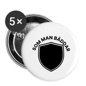 Conception du bouclier de texte en anneau - Lot de 5 grands badges (56 mm) - blanc - Devant