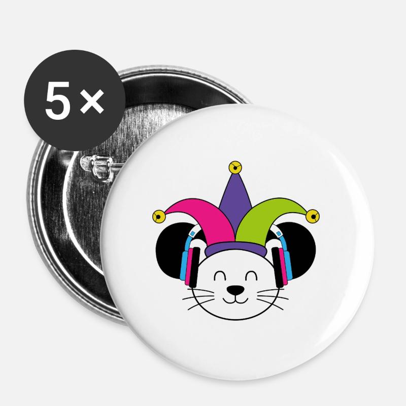 Carnival Mouse - Buttons large 2.2''/56 mm (5-pack) - white