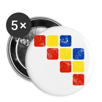Farben Ornament Muster - Grundfarben - Buttons groß 56 mm (5er Pack) - Weiß - Vorne