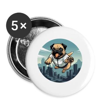 Carlin dans le saut au-dessus de la ligne d’horizon - Lot de 5 grands badges (56 mm) - blanc - Devant
