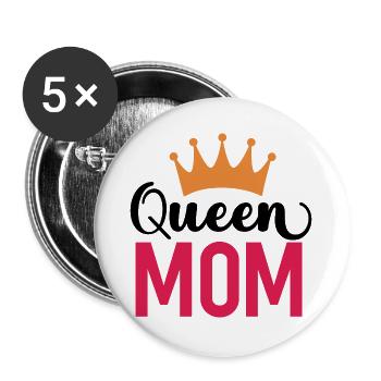 Queen Mom - Buttons large 2.2''/56 mm (5-pack) - white - Front