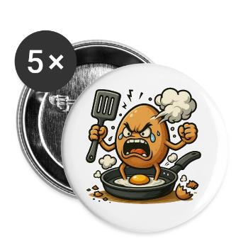 When eggs freak out - Buttons large 2.2''/56 mm (5-pack) - white - Front