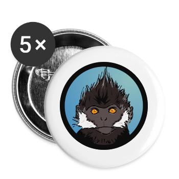 Singe Bleu Badge Illustration - Lot de 5 grands badges (56 mm) - blanc - Devant