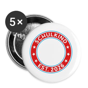 School Child 2026 School Enrollment Back to School First Class - Buttons large 2.2''/56 mm (5-pack) - white - Front