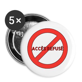 LE SYSTÈME - Lot de 5 grands badges (56 mm) - blanc - Devant
