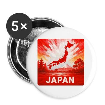 Conception de voyage au Japon - Lot de 5 grands badges (56 mm) - blanc - Devant