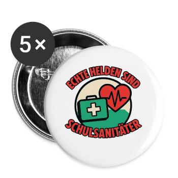Les vrais héros sont les ambulanciers scolaires - Lot de 5 grands badges (56 mm) - blanc - Devant