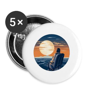 Moonlit night by the sea view - Buttons large 2.2''/56 mm (5-pack) - white - Front