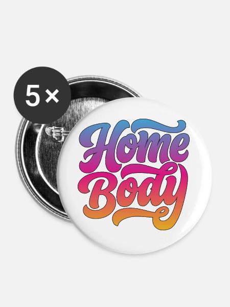 Homebody (Stubenhocker) - Buttons groß 56 mm (5er Pack) - Weiß