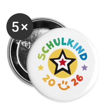 School Child 2026 School Enrollment Back to School - Buttons large 2.2''/56 mm (5-pack) - white - Front
