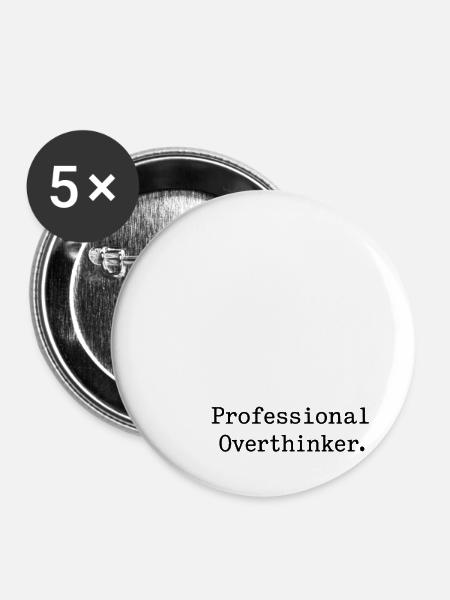Professional OVERTHINKER Minimalist - Buttons groß 56 mm (5er Pack) - Weiß